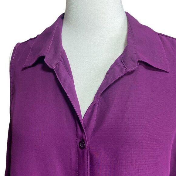 Roaman's Plum Purple Sleeveless Blouse Size 16 W - Picture 4 of 8